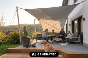 Terrassenrenovierung im Vergleich: Wetterschutz nach Maß statt Standardabdeckung - Bild: KI-generiert / BAU.DE Terrassenrenovierung im Vergleich: Wetterschutz nach Maß statt Standardabdeckung - Bild: KI-generiert / BAU.DE