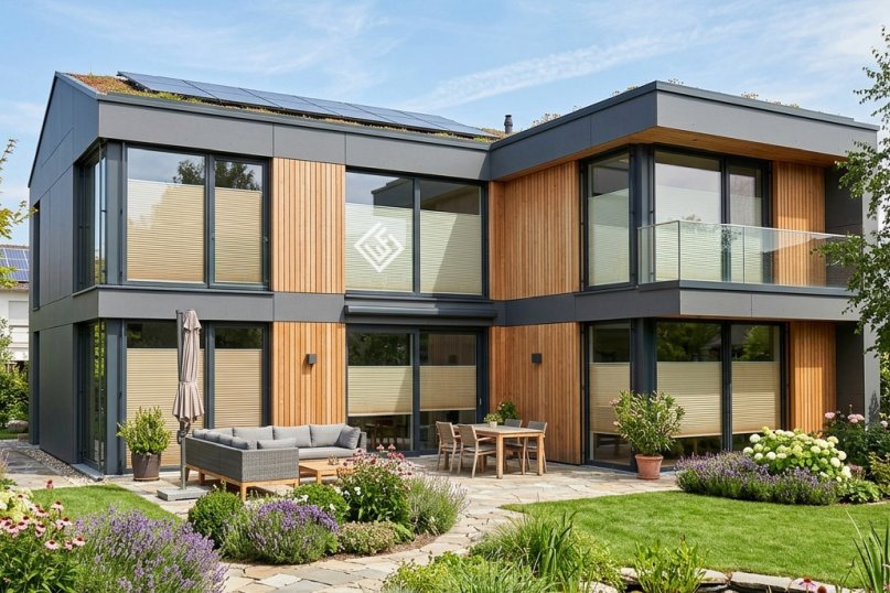 Plissees sorgen f&uuml;r Privatsph&auml;re und harmonisches Design an Fensterfl&auml;chen.